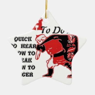 Santa's To-Do List Collection. Ceramic Ornament