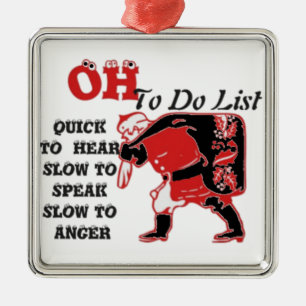 Santa's To-Do List Collection. Metal Ornament