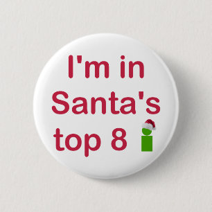 Santa's Top 8 2 Inch Round Button