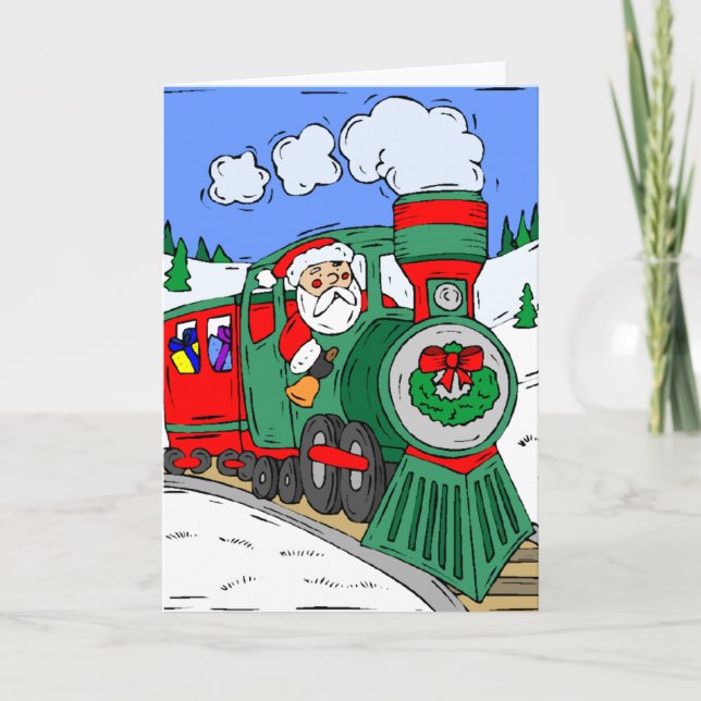 Santa's Train Holiday Card (Front)