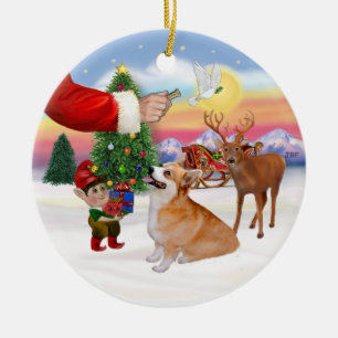 Santa's Treat  - Welsh Corgi (Pembroke) Ceramic Ornament