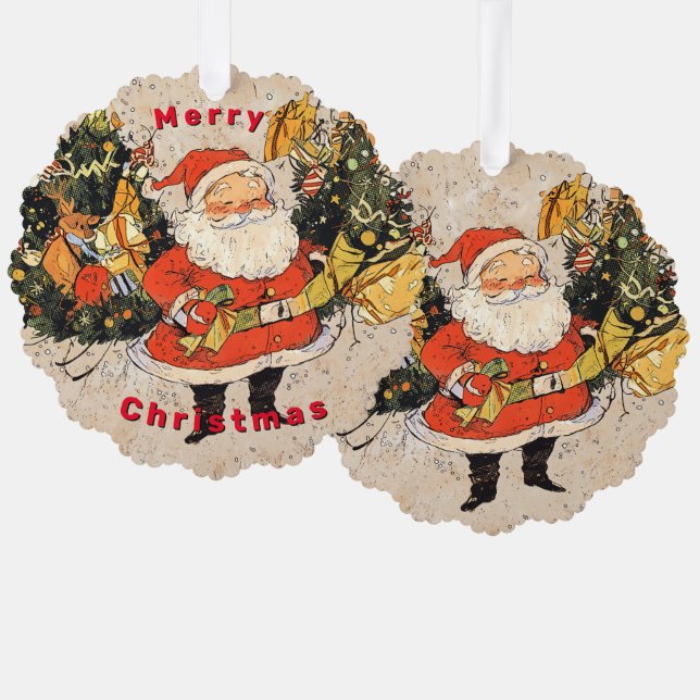 Santa's Trees - Christmas  Ornament Card (Front/Back)