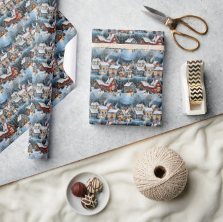 Santa's Village Christmas Wrapping Paper
