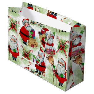 Santa's Vintage Workshop Large Gift Bag