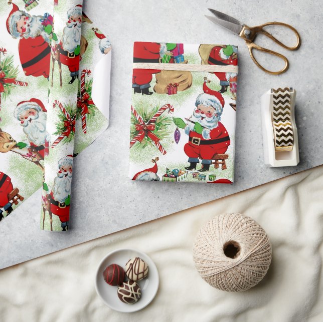 Santa's Vintage Workshop Wrapping Paper (Crafts)