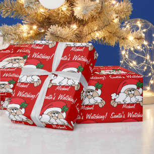 Santa's Watching You Christmas Wrapping Paper