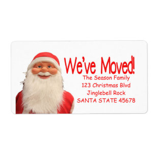Santa's We've Moved Christmas label