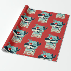 Santa's Whale Wrapping Paper