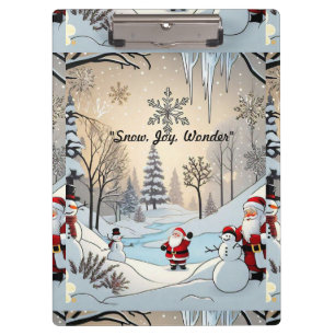 "Santa's Winter Blessing" Clipboard