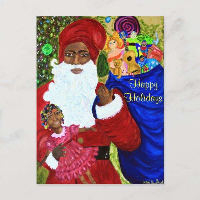 Santa's Wish Postcards - African American Santa (Front)