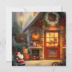 Santa's workshop Christmas card