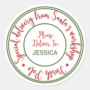 Santa's Workshop Christmas Gift Classic Round Sticker