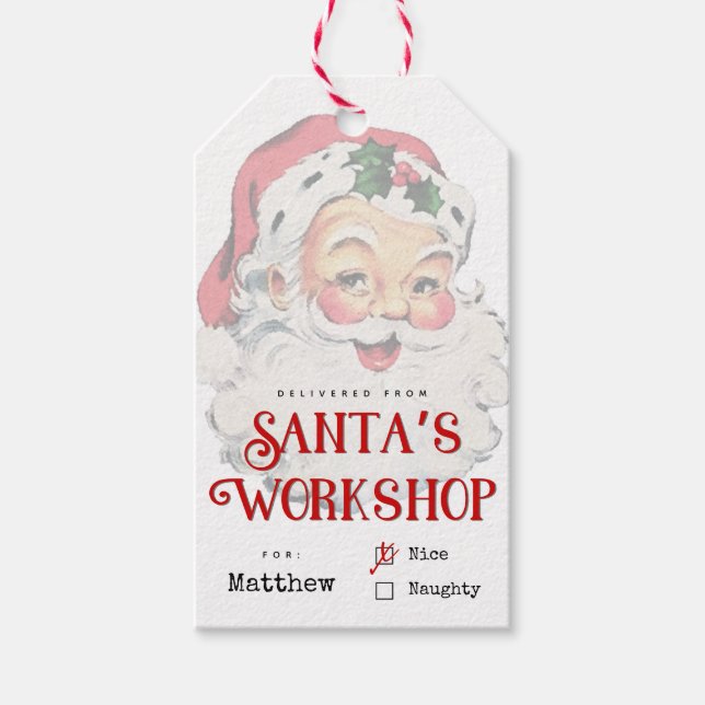 Santa's Workshop Christmas Gift Tag (Front)