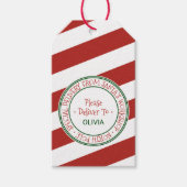 Santa's Workshop Christmas Name Gift Tags (Front)