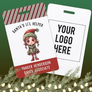 Santa's Workshop Christmas Party Name Tag Badge