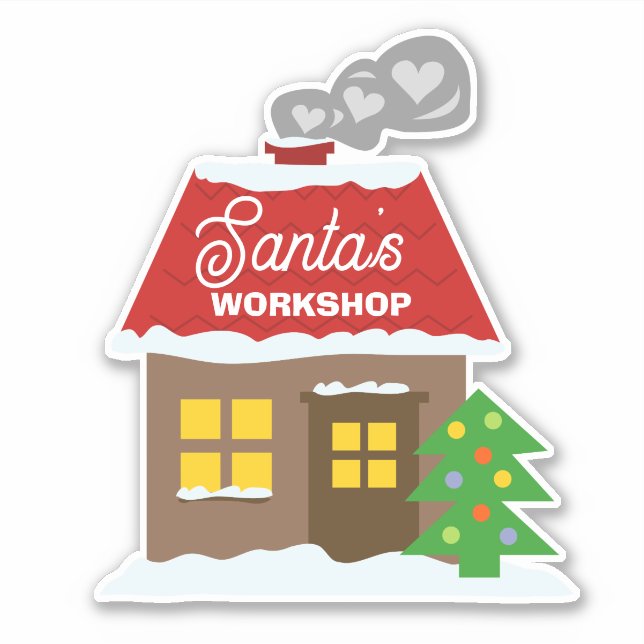 Santa's workshop Christmas vinyl sticker (Front)