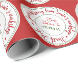 Santa's Workshop Christmas Wrapping Paper<br><div class="desc">Santa's workshop christmas wrapping paper is perfect for a kids holiday gift. Personalize the stickers with your child's name.</div>