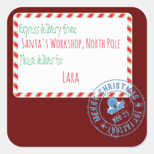 Santa's Workshop Delivery Square Sticker