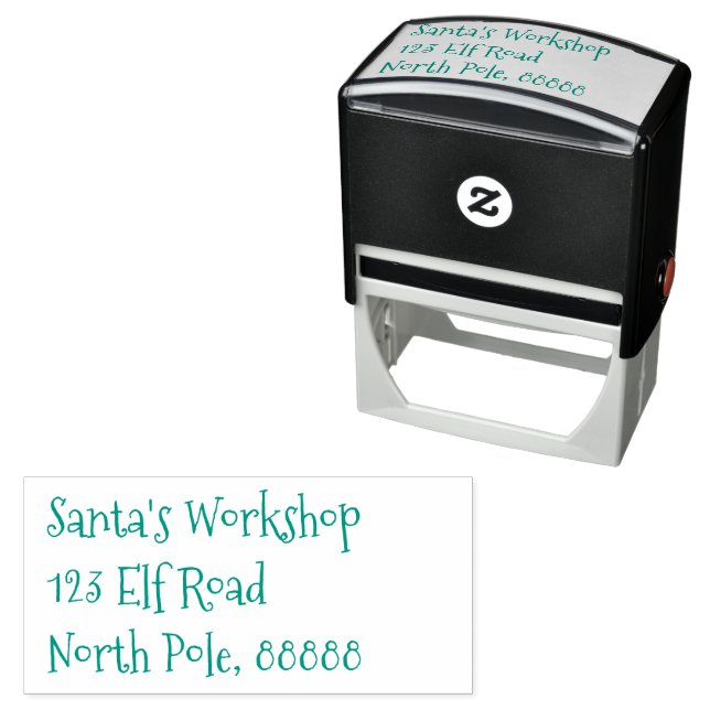 Santa's Workshop Mailing Address Christmas Self-inking Stamp (In Situ)
