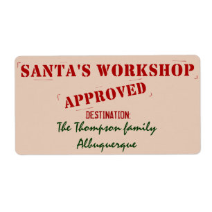Santa's Workshop Personalized Labels