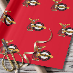 Santa's Workshop Special Delivery Custom Name Wrapping Paper