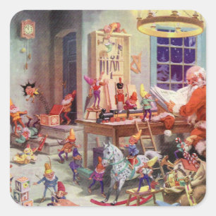 Santas Workshop Square Sticker