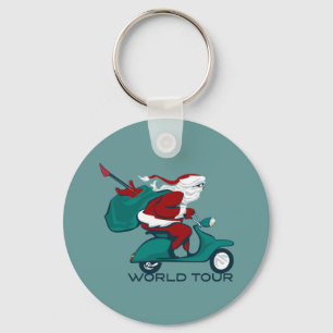 Santa's World Tour Scooter Keychain