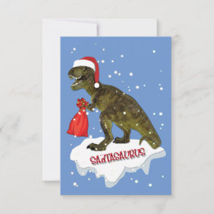 Santasaurus Christmas Card Personalise