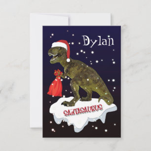 'Santasaurus' Dinosaur Personalised Christmas Card