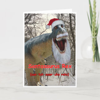 Santasaurus Rex Holiday Greeting Card