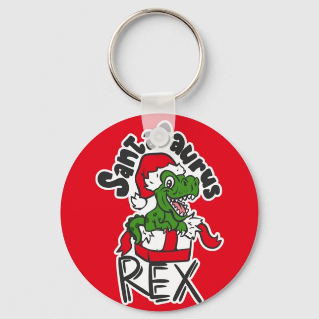 Santasaurus Rex Keychain (Front)