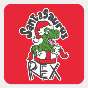 Santasaurus Rex Square Sticker