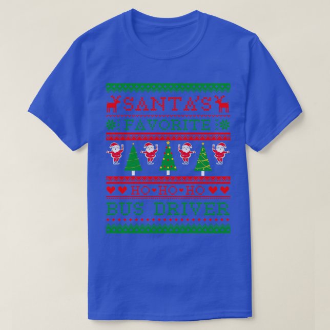 Santax27s Favorite Bus Driver Ugly Christmas Sweat T-Shirt (Design Front)