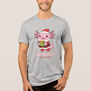 SANTAXOLOTL Merry Bright Christmas Unisex T-Shirt Tri-Blend Shirt