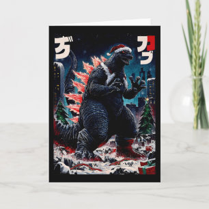 Santazilla Japanese Monster Kaiju Dinosaur Christm Card