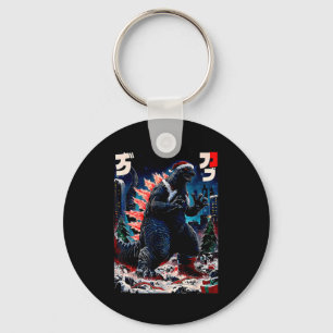 Santazilla Japanese Monster Kaiju Dinosaur Christm Keychain