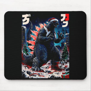 Santazilla Japanese Monster Kaiju Dinosaur Christm Mouse Pad