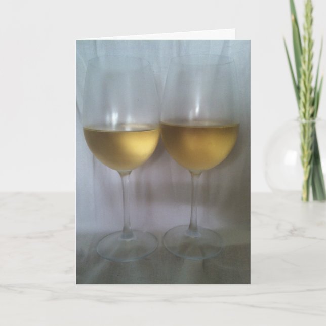 Santé! Chardonnay pour deux cartes de voeux (Devant)