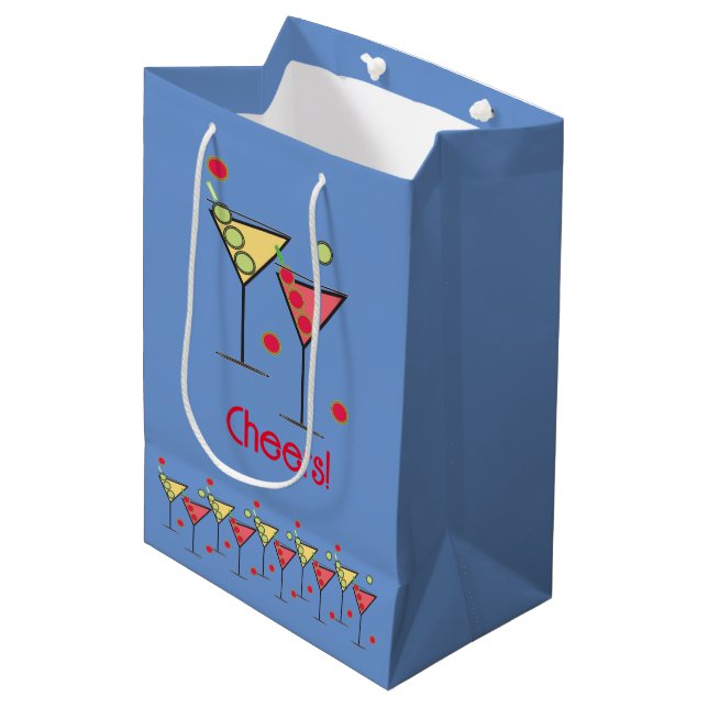 Santé! Cocktails Sac cadeau moyen (Devant Angle)