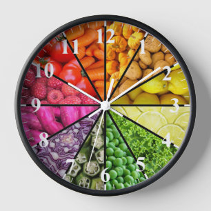 Santé colorée Aliments Arc-en-ciel Horloge nutriti