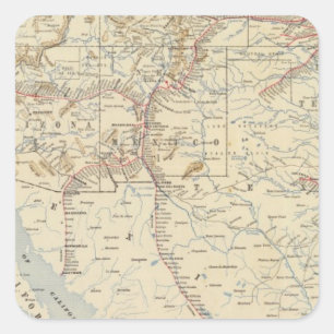 Sante Fe Route, California Square Sticker