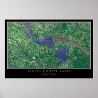 Santee Cooper Lakes South Carolina Satellite Map