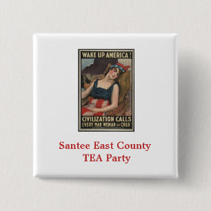 Santee East County TEA Party 2 Inch Square Button