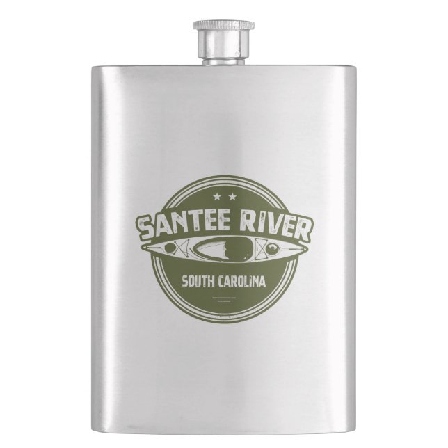 Santee River South Carolina Kayaking Hip Flask (Front)