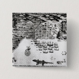 Santiago, Cape Verde, 1589 2 Inch Square Button