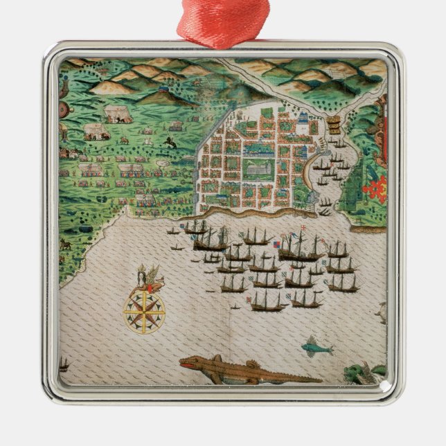 Santiago, Cape Verde, 1589 2 Metal Ornament (Front)