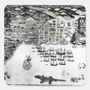 Santiago, Cape Verde, 1589 Square Sticker