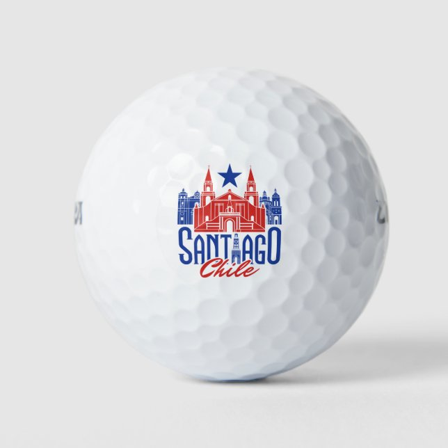 Santiago Chile Chilean Souvenir Travel Vacation Golf Balls (Front)