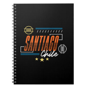 Santiago Chile Modern Retro Typography Design Notebook