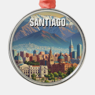 Santiago Chile Travel Metal Ornament